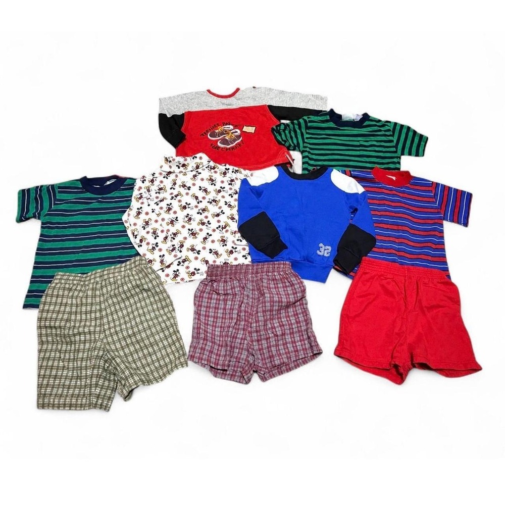 Vintage 90s Boys 4T Clothing Lot Mickey Mouse Garanimals Healthtex 9 Pc